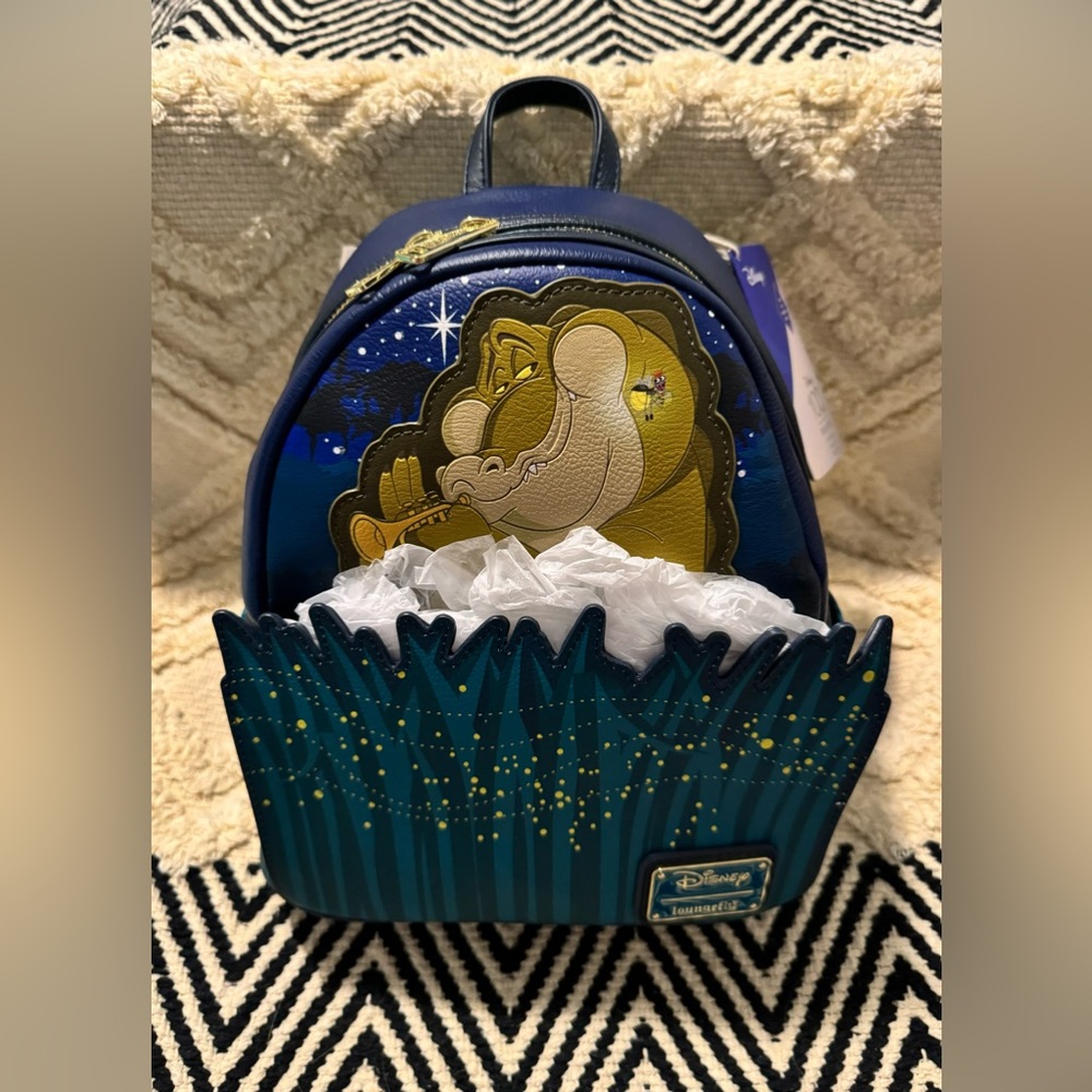 NWT The Princess and the Frog Louis and Ray Loungefly Mini Backpack- Disney 100